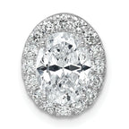 14k White Gold 2 1/2 carat Lab Grown Diamond VS/SI+ G+ Complete Halo Chain Slide Pendant