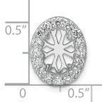 14k White Gold 1/2 carat Lab Grown Diamond VS/SI+ G+ Semi Mount Halo Chain Slide Pendant