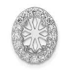 14k White Gold 1/2 carat Lab Grown Diamond VS/SI+ G+ Semi Mount Halo Chain Slide Pendant