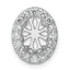14k White Gold 1/2 carat Lab Grown Diamond VS/SI+ G+ Semi Mount Halo Chain Slide Pendant