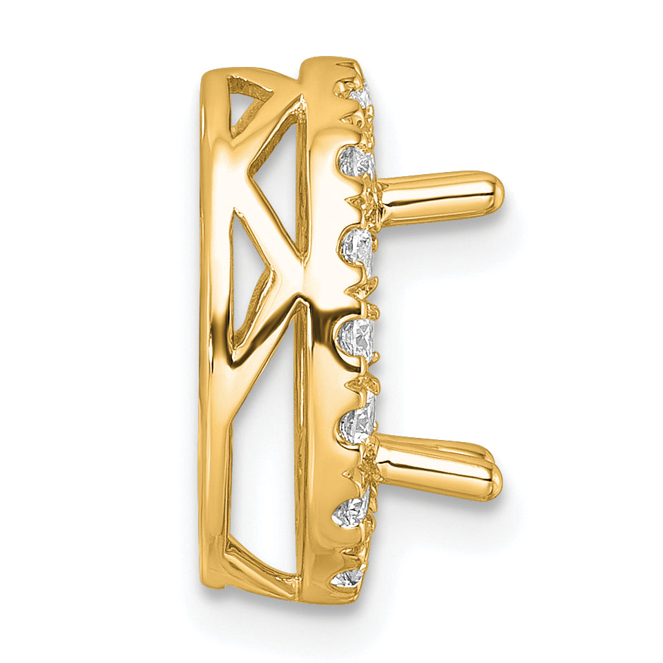 14k 1/2 carat Lab Grown Diamond VS/SI+ G+ Semi Mount Halo Chain Slide Pendant