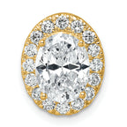 14k 1/2 carat Lab Grown Diamond VS/SI+ G+ Semi Mount Halo Chain Slide Pendant