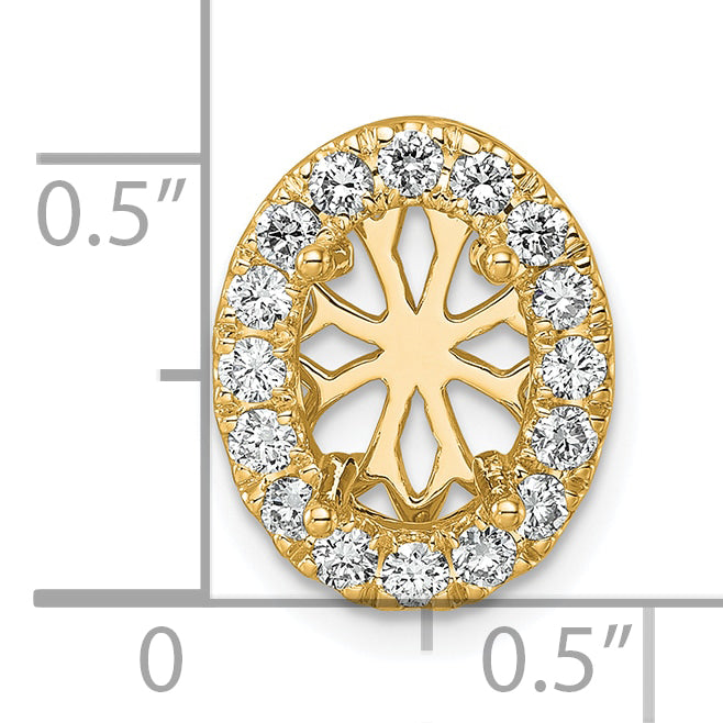 14k 1/2 carat Lab Grown Diamond VS/SI+ G+ Semi Mount Halo Chain Slide Pendant