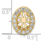 14k 1/2 carat Lab Grown Diamond VS/SI+ G+ Semi Mount Halo Chain Slide Pendant