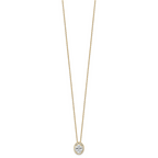 14k 2 1/2 carat Certified Lab Grown Diamond VS/SI+ G+ Complete 18 inch Oval Halo Pendant Necklace