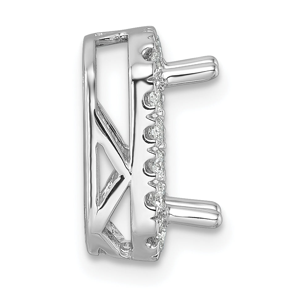 14k White Gold 1/2 carat Lab Grown Diamond VS/SI+ G+ Semi Mount Halo Chain Slide Pendant