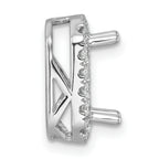 14k White Gold 1/2 carat Lab Grown Diamond VS/SI+ G+ Semi Mount Halo Chain Slide Pendant