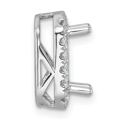 14k White Gold 1/2 carat Lab Grown Diamond VS/SI+ G+ Semi Mount Halo Chain Slide Pendant