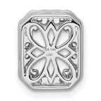 14k White Gold 2 1/2 carat Lab Grown Diamond VS/SI+ G+ Radiant Complete Halo Chain Slide Pendant