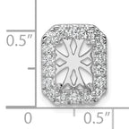 14k White Gold 2 1/2 carat Lab Grown Diamond VS/SI+ G+ Radiant Complete Halo Chain Slide Pendant