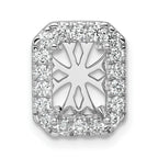 14k White Gold 2 1/2 carat Lab Grown Diamond VS/SI+ G+ Radiant Complete Halo Chain Slide Pendant