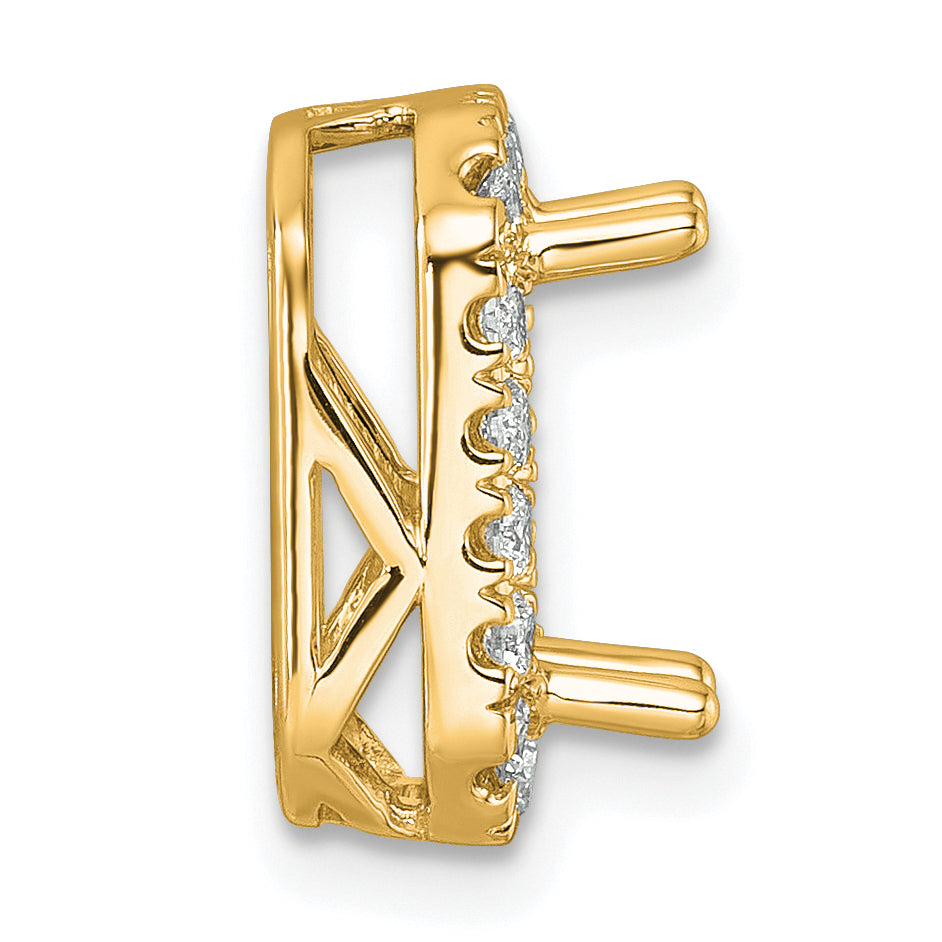 14k 1/2 carat Lab Grown Diamond VS/SI+ G+ Semi Mount Halo Chain Slide Pendant
