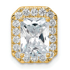 14k 2 1/2 carat Lab Grown Diamond VS/SI+ G+ Radiant Complete Halo Chain Slide Pendant