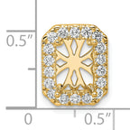 14k 1/2 carat Lab Grown Diamond VS/SI+ G+ Semi Mount Halo Chain Slide Pendant