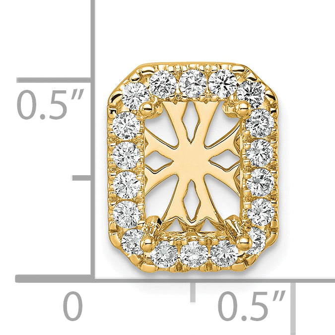 14k 2 1/2 carat Lab Grown Diamond VS/SI+ G+ Radiant Complete Halo Chain Slide Pendant