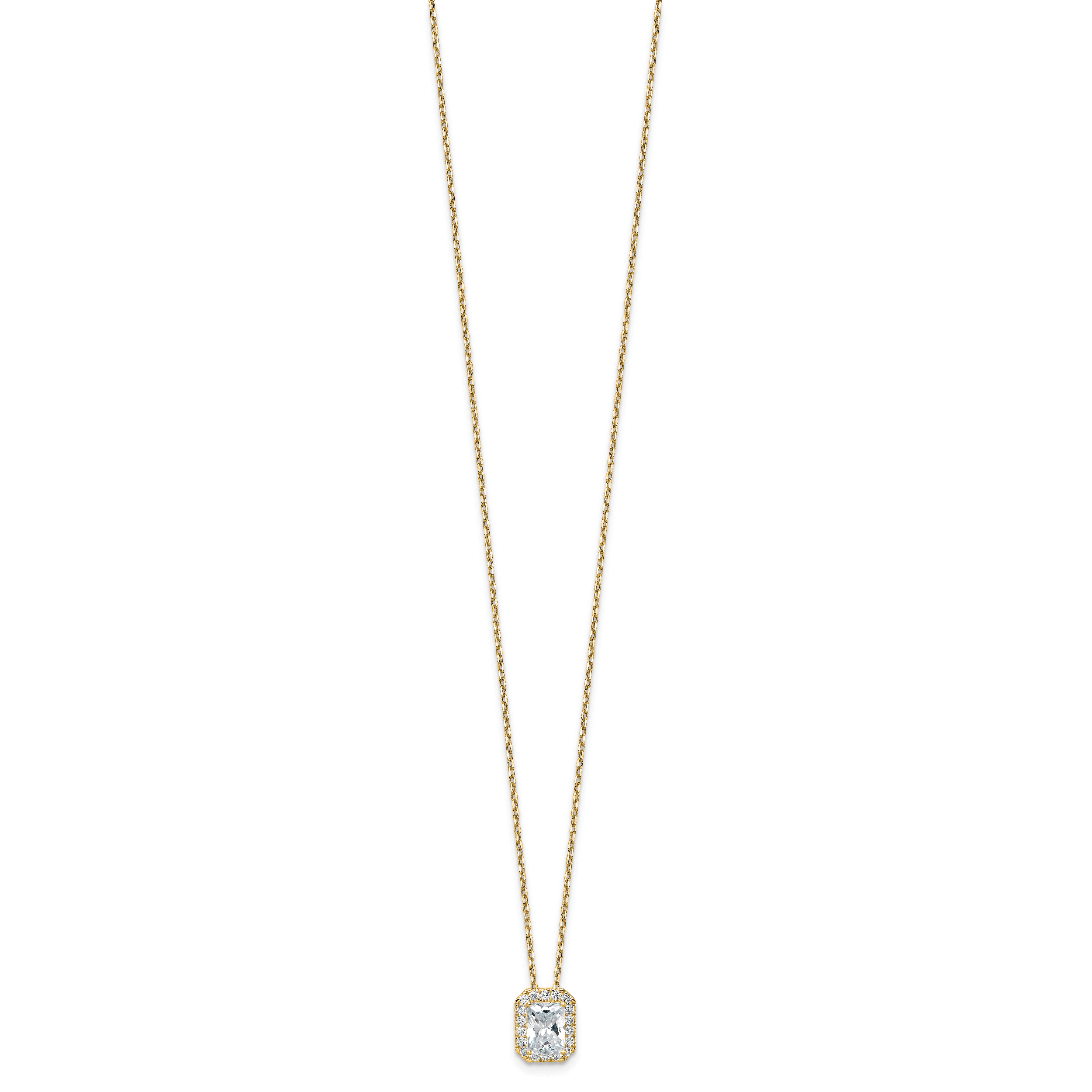 14k 2 1/2 carat Certified Lab Grown Diamond VS/SI+ G+ Complete 18 inch Radiant Halo Pendant Necklace