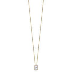 14k 2 1/2 carat Certified Lab Grown Diamond VS/SI+ G+ Complete 18 inch Radiant Halo Pendant Necklace