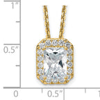 14k 2 1/2 carat Certified Lab Grown Diamond VS/SI+ G+ Complete 18 inch Radiant Halo Pendant Necklace