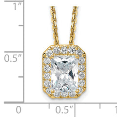 14k 2 1/2 carat Certified Lab Grown Diamond VS/SI+ G+ Complete 18 inch Radiant Halo Pendant Necklace