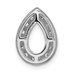 14k White Gold 3/8 carat Lab Grown Diamond VS/SI+ G+ Semi Mount Pear Halo Chain Slide Pendant