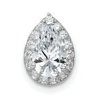14k 2 3/8 carat Lab Grown Diamond VS/SI+ G+ Pear Complete Halo Chain Slide Pendant