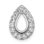 14k White Gold 2 3/8 carat Lab Grown Diamond VS/SI+ G+ Pear Complete Halo Chain Slide Pendant
