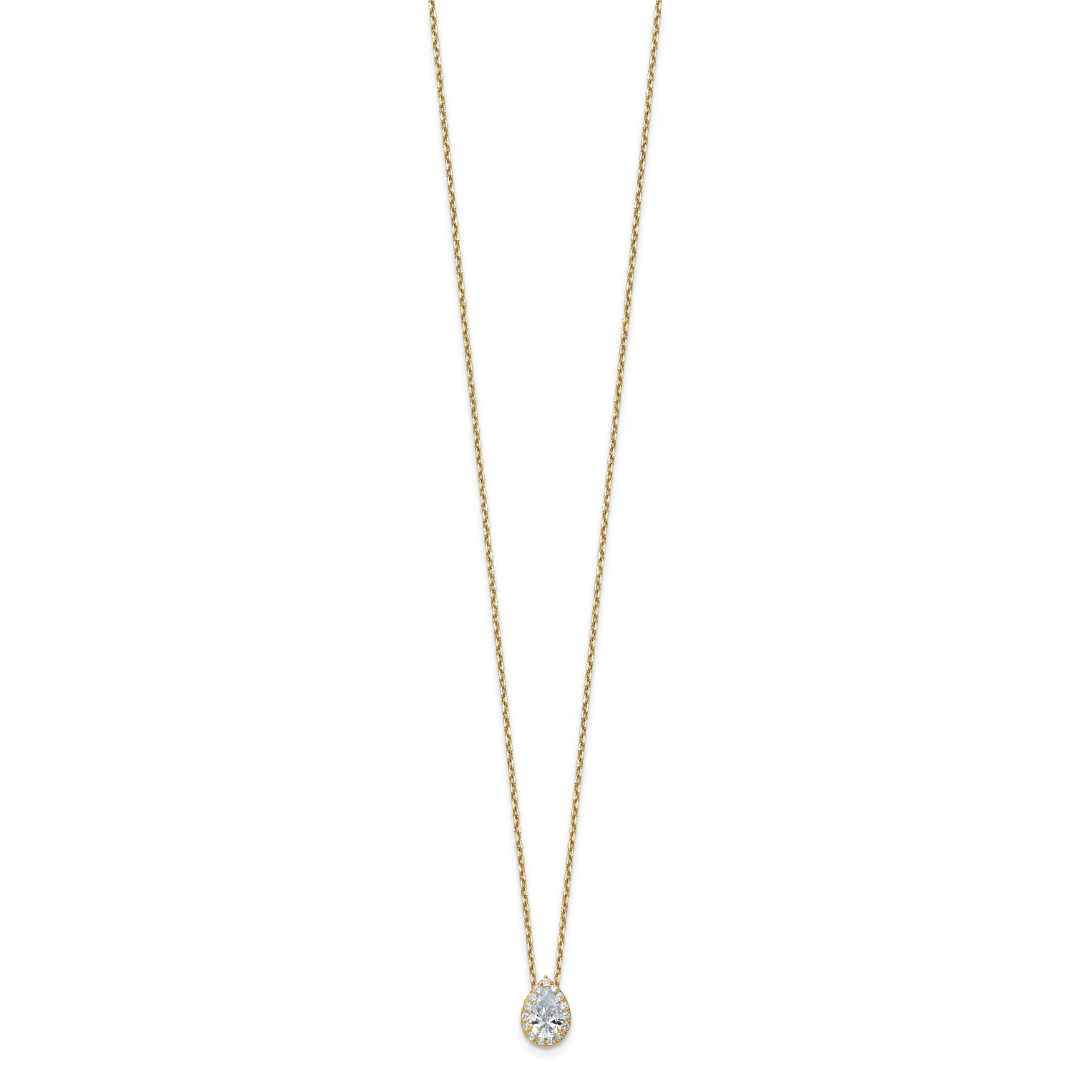 14k 2 3/8 carat Certified Lab Grown Diamond VS/SI+ G+ Complete 18 inch Pear Halo Pendant Necklace Secondary image