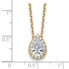 14k 2 3/8 carat Certified Lab Grown Diamond VS/SI+ G+ Complete 18 inch Pear Halo Pendant Necklace