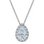 14k White Gold 2 3/8 carat Certified Lab Grown Diamond VS/SI+ G+ Complete 18 inch Pear Halo Pendant Necklace