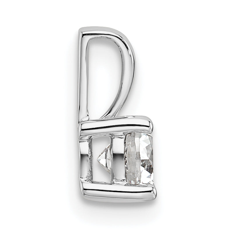 14k White Gold 1/2 carat Certified Lab Grown Diamond VS+ F+ Round Complete Four Prong Pendant