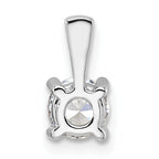 14k White Gold 1/2 carat Certified Lab Grown Diamond VS+ F+ Round Complete Four Prong Pendant