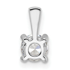 14k White Gold 1/2 carat Certified Lab Grown Diamond VS+ F+ Round Complete Four Prong Pendant