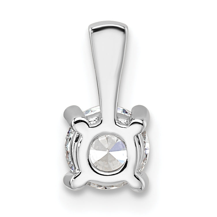 14k White Gold 1/2 carat Lab Grown Diamond VS+ F+ Round Complete Four Prong Pendant