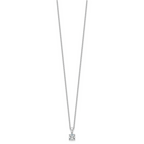 14k White Gold 1/2 carat Lab Grown Diamond VS+ F+ Round Complete 18 inch Four Prong Pendant Necklace