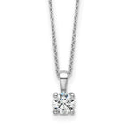 14k White Gold 1/2 carat Certified Lab Grown Diamond VS+ F+ Round Complete 18 inch Four Prong Pendant Necklace