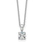 14k White Gold 1/2 carat Certified Lab Grown Diamond VS+ F+ Round Complete 18 inch Four Prong Pendant Necklace