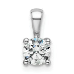 14k White Gold 1/2 carat Lab Grown Diamond VS+ F+ Round Complete Four Prong Pendant
