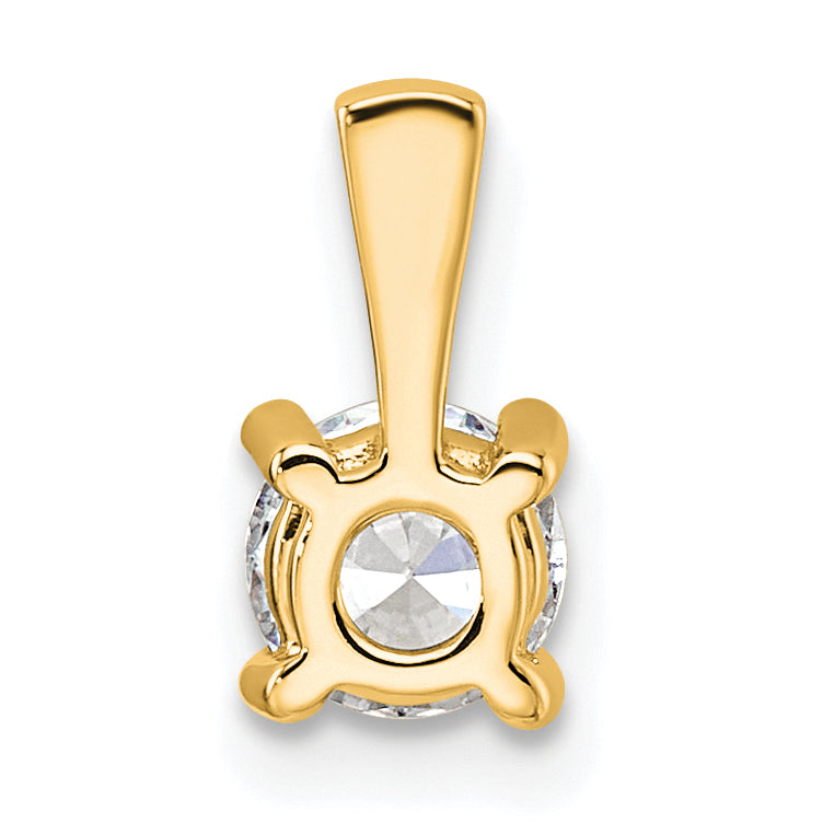 14k 1/2 carat Certified Lab Grown Diamond VS+ F+ Round Complete Four Prong Pendant