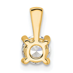 14k 1/2 carat Certified Lab Grown Diamond VS+ F+ Round Complete Four Prong Pendant