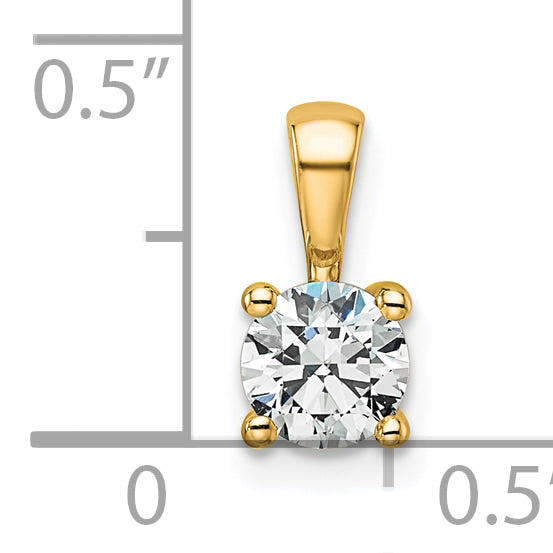 14k 1/2 carat Certified Lab Grown Diamond VS+ F+ Round Complete Four Prong Pendant
