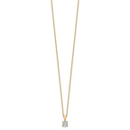 14k 1/2 carat Certified Lab Grown Diamond VS+ F+ Round Complete 18 inch Four Prong Pendant Necklace