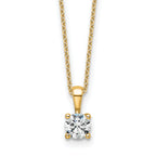 14k 1/2 carat Certified Lab Grown Diamond VS+ F+ Round Complete 18 inch Four Prong Pendant Necklace