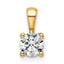 14k 1/2 carat Lab Grown Diamond VS+ F+ Round Complete Four Prong Pendant