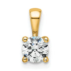 14k 1/2 carat Certified Lab Grown Diamond VS+ F+ Round Complete Four Prong Pendant