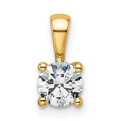 14k 1/2 carat Certified Lab Grown Diamond VS+ F+ Round Complete Four Prong Pendant