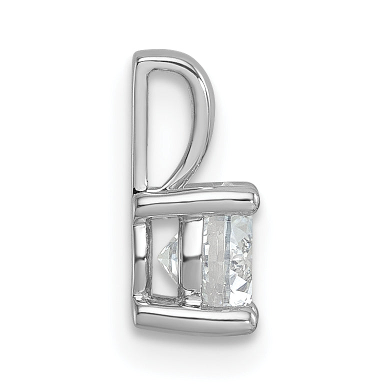 14k White Gold 3/4 carat Lab Grown Diamond VS+ F+ Round Complete Four Prong Pendant