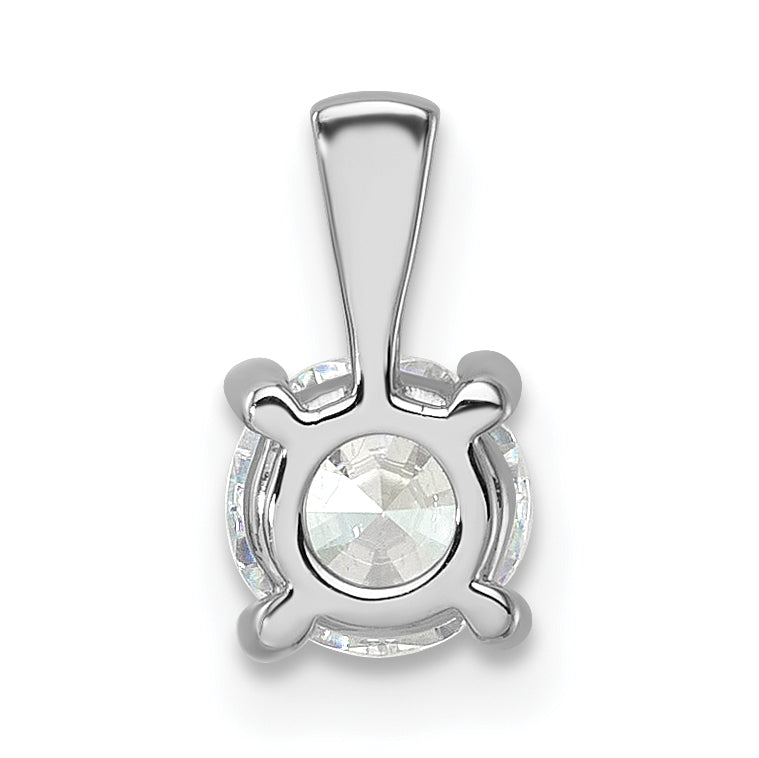 14k White Gold 3/4 carat Lab Grown Diamond VS+ F+ Round Complete Four Prong Pendant