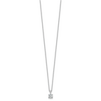 14k White Gold 3/4 carat Certified Lab Grown Diamond VS/SI+ G+ Round Complete 18 inch Four Prong Pendant Necklace