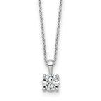 14k White Gold 3/4 carat Certified Lab Grown Diamond VS/SI+ G+ Round Complete 18 inch Four Prong Pendant Necklace