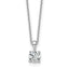 14k White Gold 3/4 carat Lab Grown Diamond VS+ F+ Round Complete 18 inch Four Prong Pendant Necklace